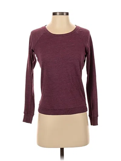 Pre-owned Alternative Long Sleeve Top Burgundy Crew Neck Tops