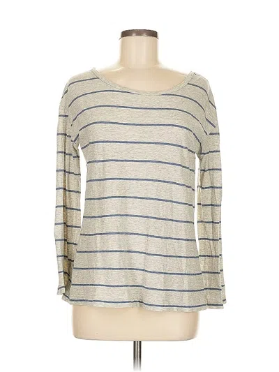 Pre-owned Alternative Long Sleeve Top Gray Boatneck Tops