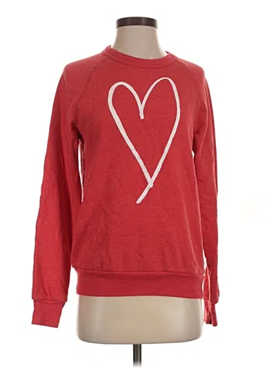Pre-owned Alternative Long Sleeve Top Red Crew Neck Tops