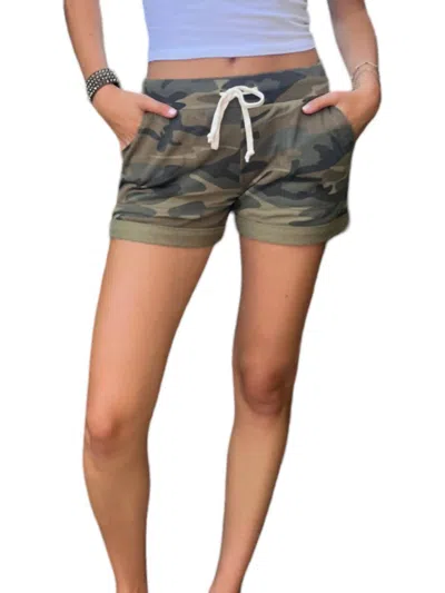 Alternative Printed Lounge Shorts In Camo In Multi