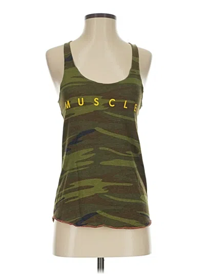 Pre-owned Alternative Tank Top Green Halter Neckline Tops