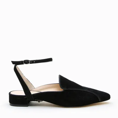 Alterre Women's Black Suede Pointed Loafer + Marilyn Strap