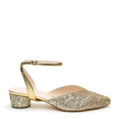 Alterre Women's Gold Gatsby Glitter Marilyn V Slide