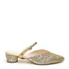 Alterre Women's Gold Gatsby Glitter Twiggy V Slide In Gold
