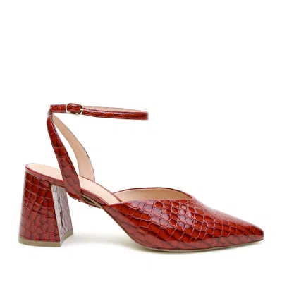 Alterre Women's Red Clay Croc Marilyn V Mule