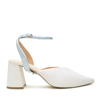 Alterre Women's White / Blue White V Mule + Blue Viper Marilyn Strap