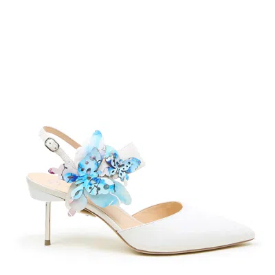 Alterre Women's White Stiletto + Butterfly Elsie Strap