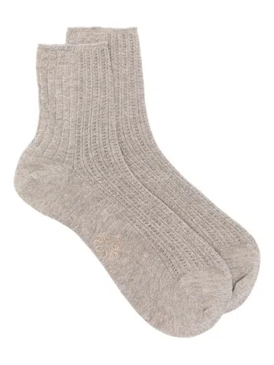 Alto Embroidered-logo Socks In Neutral