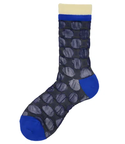 Alto Milano Blue Selena Short Socks In 04 Blue