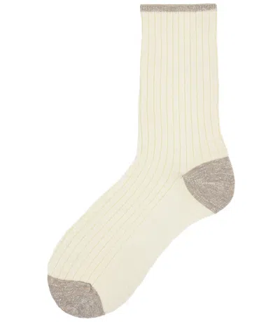Alto Milano Ecru Donna Short Socks In White