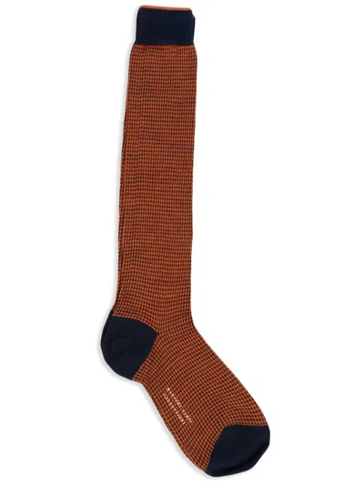 Alto Milano Patterned-jacquard Socks In Orange