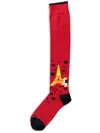 Alto Milano Patterned-jacquard Socks In Red