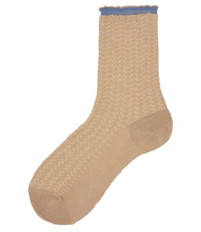 Alto Milano Sand Gilma Short Socks In 112 Sand