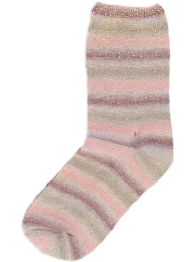 Alto Milano Striped Socks In Pink