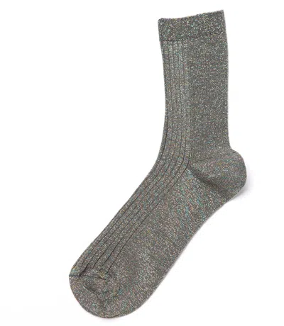 Alto Milano Taupe Zoe Short Socks In Grey