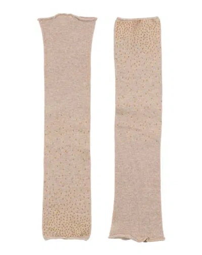Alto Milano Woman Gloves Beige Size Onesize Cotton, Cashmere, Polyamide, Elastane