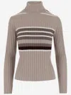 ALTO MILANO ALTO MILANO WOOL BLEND PULLOVER WITH STRIPED PATTERN