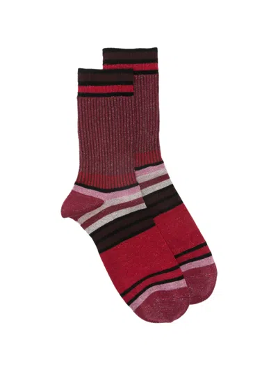 Alto Striped Socks In Red