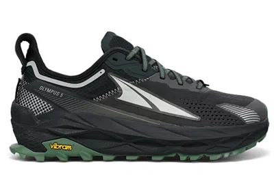 Pre-owned Altra Men's  Olympus 5 Green Sneakers In Black/grey