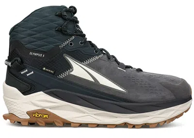 Pre-owned Altra Men's  Olympus 5 Mid Goretex Gum Sneakers In Black/grey