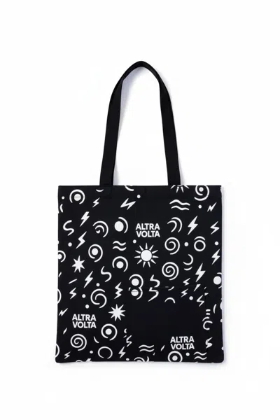 Altra Volta Women's Black  Graphic Canvas Tote Bag