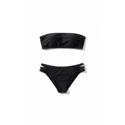 Altra Volta Women's Black Cut-out Bandeau Bikini Set
