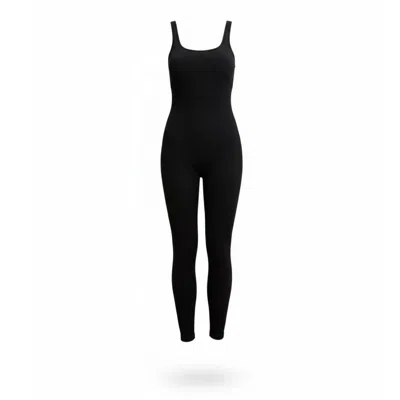 Altra Volta Women's Black Sculpt-rib Power Jumpsuit