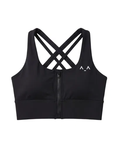 Altra Volta Women's Black Zip-front Sculpt Bra Top