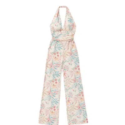 Altra Volta Women's Feathered Elegance Plumeprint Jumpsuit