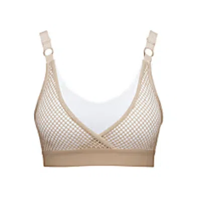 Altra Volta Women's Neutrals Edge Layer Mesh Sports Bra Beige In Sand