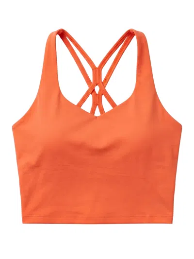 Altra Volta Women's Orange Coral Sculpt Cross-back Active Top
