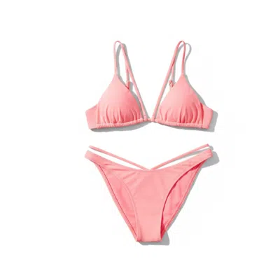 Altra Volta Women's Orange String Triangle Turquoise Bikini Coral