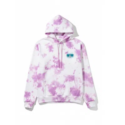Altra Volta Women's Pink Oversized  Tie Dye Hoodie In White