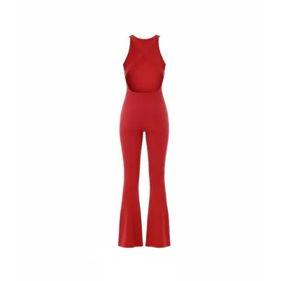 Altra Volta Women's Red Flare Crossback Jumpsuit