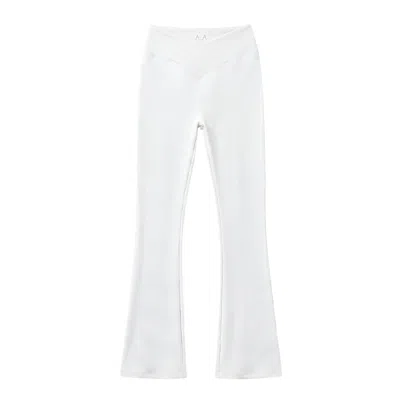 Altra Volta Women's Ribbed Bootcut Leggings - White