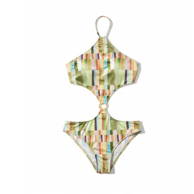 Altra Volta Women's Velvet Rainbow Cut-out One Piece