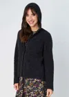 Altramoda Redressing The World Black Giorgia Women's Hooded Jacket In Bouclé Wool And Silk In Black