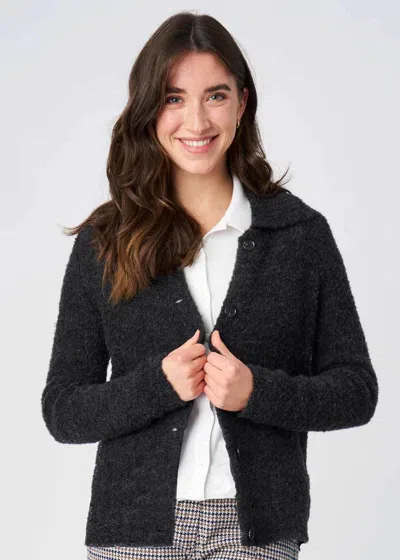 Altramoda Redressing The World Black Hedda Women's Jacket In Bouclé Wool And Silk Charcoal