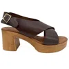 Altramoda Redressing The World Brown Firenze Heeled Sandals For Women In Vegetable-tanned Leather