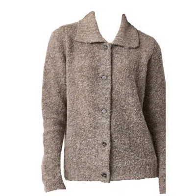 Altramoda Redressing The World Brown Hedda Women's Jacket In Bouclé Wool And Silk, Sand