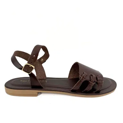 Altramoda Redressing The World Brown Lido Women's Sandals With Knotted Straps In Vegetable-tanned Leather - Tan