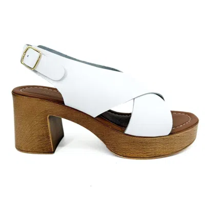 Altramoda Redressing The World Firenze Heeled Sandals For Women In Vegetable-tanned Leather - White