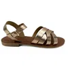 Altramoda Redressing The World Gold Lido Women's Cross-strap Sandals In Vegetable-tanned Leather - Copper