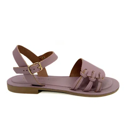 Altramoda Redressing The World Pink / Purple Lido Women's Sandals With Knotted Straps In Vegetable-tanned Leather - Pink