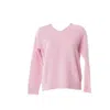 Altramoda Redressing The World Pink / Purple Women's V-neck Sweater In Wool And Cashmere In Pink In Pink/purple