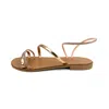 Altramoda Redressing The World Red Lido Crystal Sandals For Women In Natural Leather - Copper