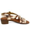 Altramoda Redressing The World Red Lucca Cross-strap Heeled Sandals For Women Vegetable-tanned Leather - Copper