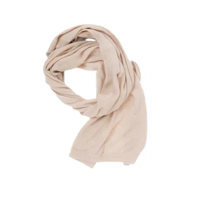 Altramoda Redressing The World Women's Brown Moritz Scarf In Pure Ivory Cashmere