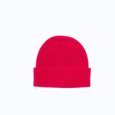 Altramoda Redressing The World Women's Pink / Purple Basic Beanie With Cuff In Responsible Wool And Cashmere Fuchsia