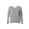 Altramoda Redressing The World Women's V-neck Sweater In Wool And Cashmere In Grey In Grey